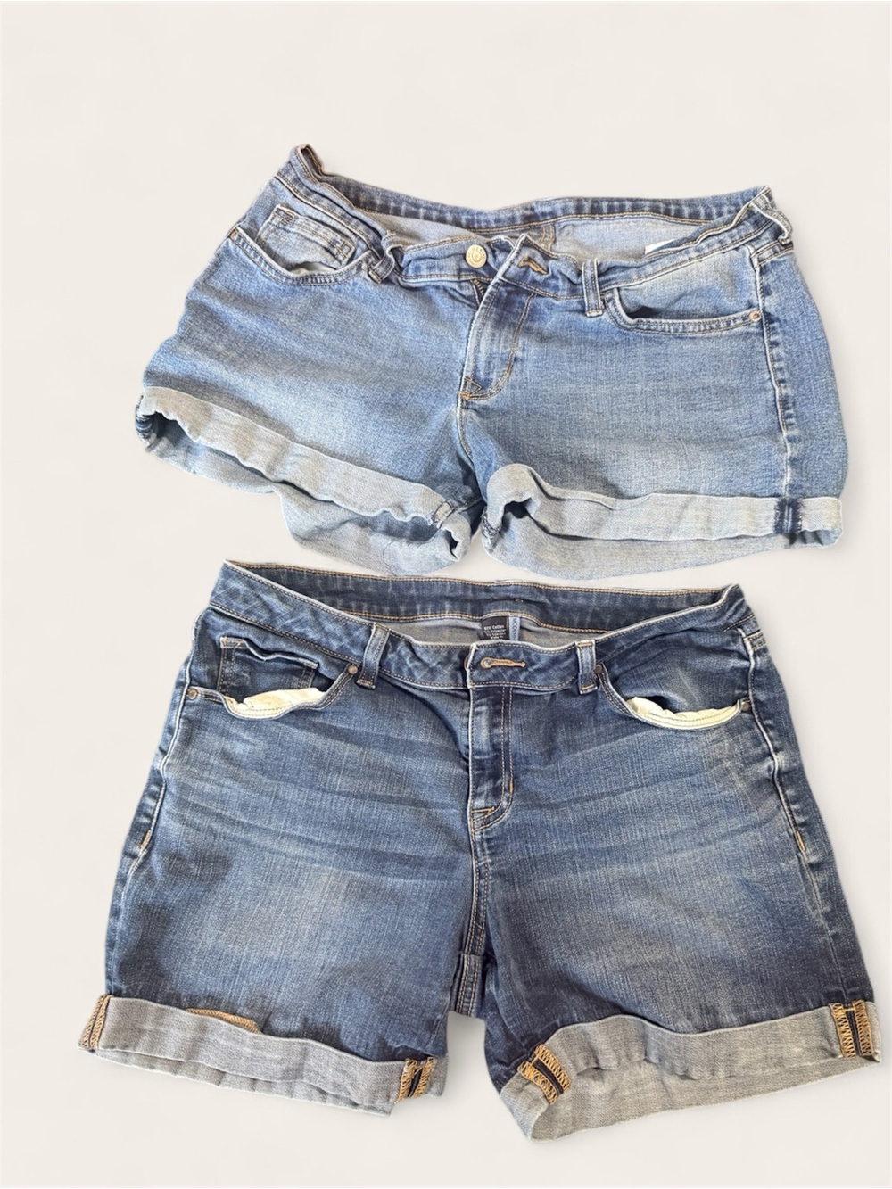 Women’s Denim Shorts - Light & Dark Blue Combo